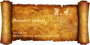 Monoki Antal névjegykártya